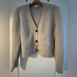 & Other Stories vneck alpaca wool ribbed cardigan